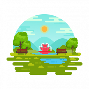 Garden Landscape -156 Mini Landscape Vectors