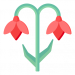 Red Bellflowers -300 Flat Flower Icons