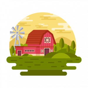 Rural House -156 Mini Landscape Vectors