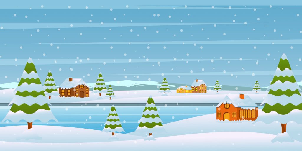 Winter Landscape -15 Winter Illustrations - Backgrounds