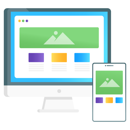 Responsive Design -Seo and Development Flat Gradient Vectors