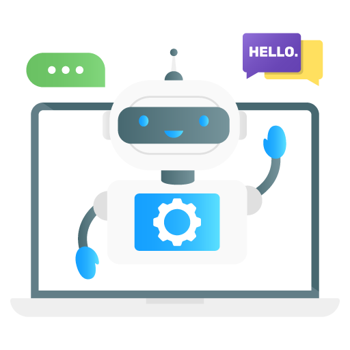 Virtual Assistant -Artificial Intelligence Flat Gradient Vectors