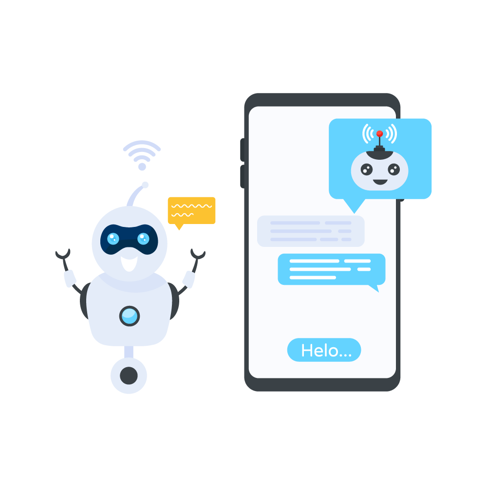 Wireless Robot -Virtual Assistant Service Illustrations
