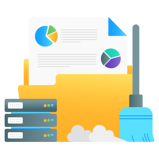 Data Cleaning -Web Hosting and Data Analytics Flat Gradi