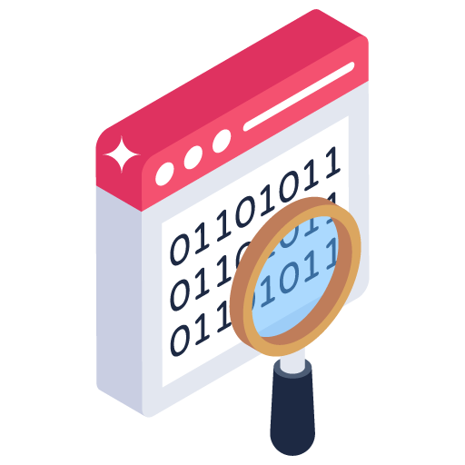 Binary Data Search -Cyber Security Isometric Icons