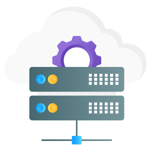 Cloud Server -Web Hosting and Data Analytics Flat Gradie