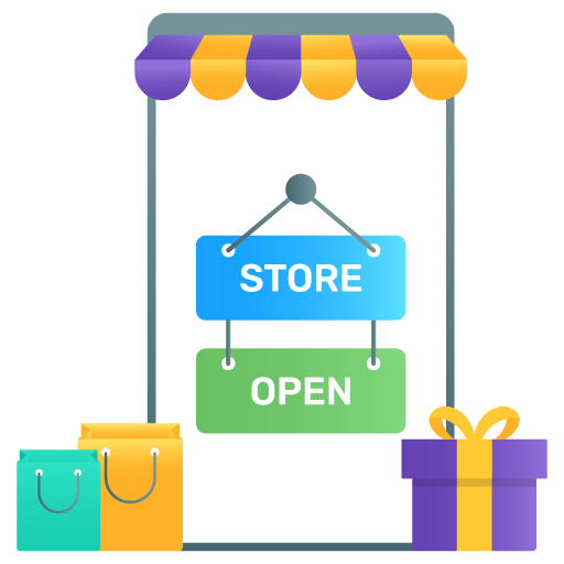 Open Shop -Ecommerce Flat Gradient Vectors Pack