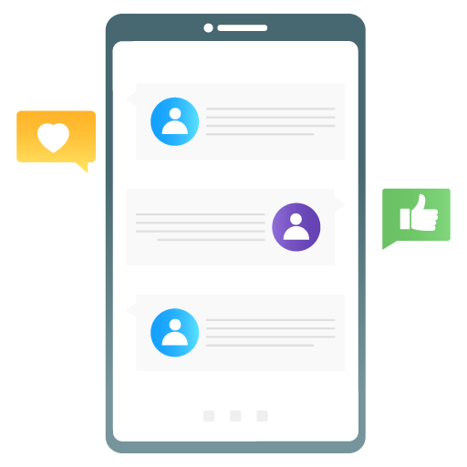 Mobile Message -App Development Flat Gradient Vectors