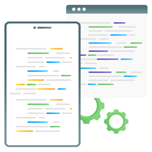 Adaptive Coding -App Development Flat Gradient Vectors