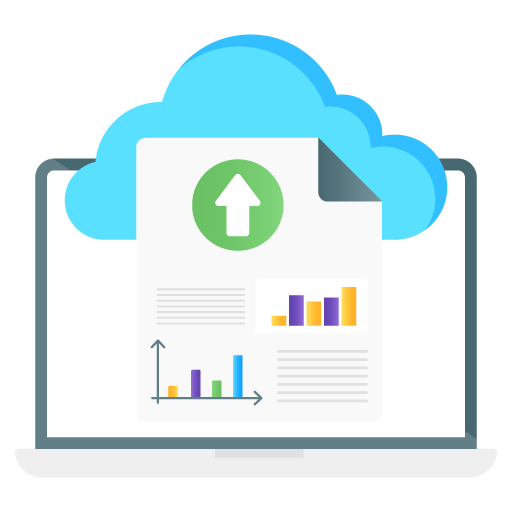 Data Upload -Web Hosting and Data Analytics Flat Gradien
