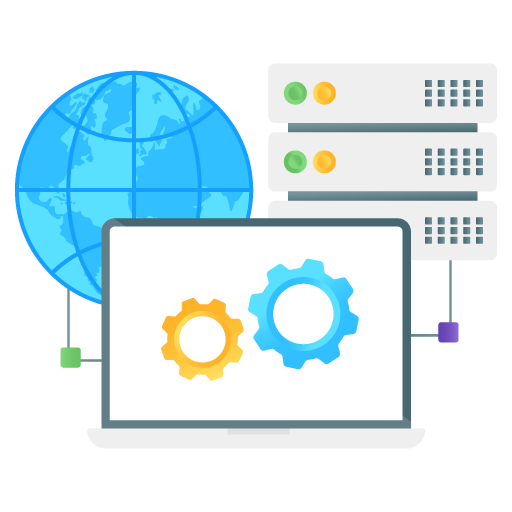 Dns Management -Web Hosting and Data Analytics Flat Grad
