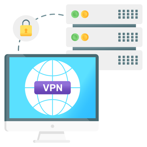 Proxy Server -Web Hosting and Data Analytics Flat Gradie