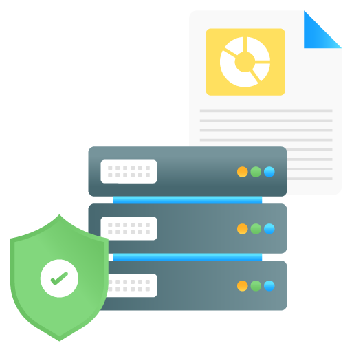 Data Security -Web Hosting and Data Analytics Flat Gradi