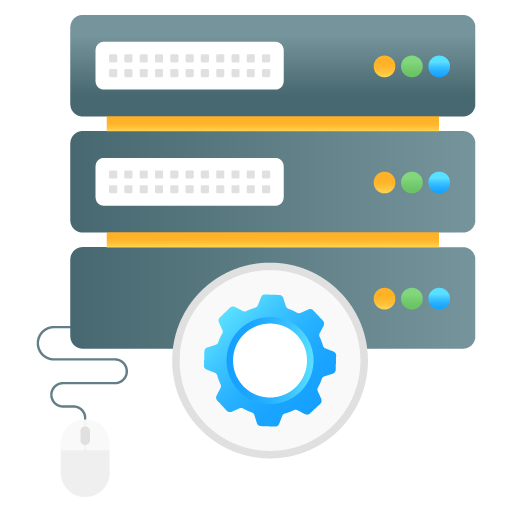 Server Control -Web Hosting and Data Analytics Flat Grad