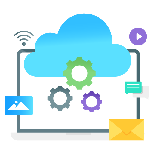 Cloud Computing -Seo and Development Flat Gradient Vectors