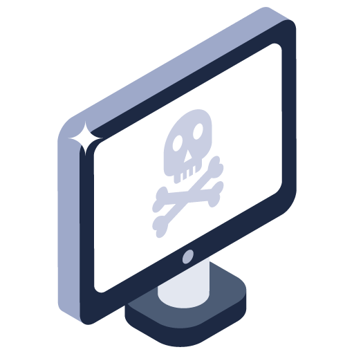 Hacked Computer -Cyber Security Isometric Icons