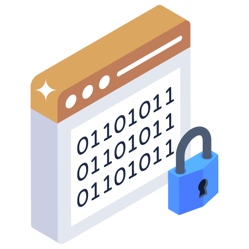 Binary Encryption -Cyber Security Isometric Icons