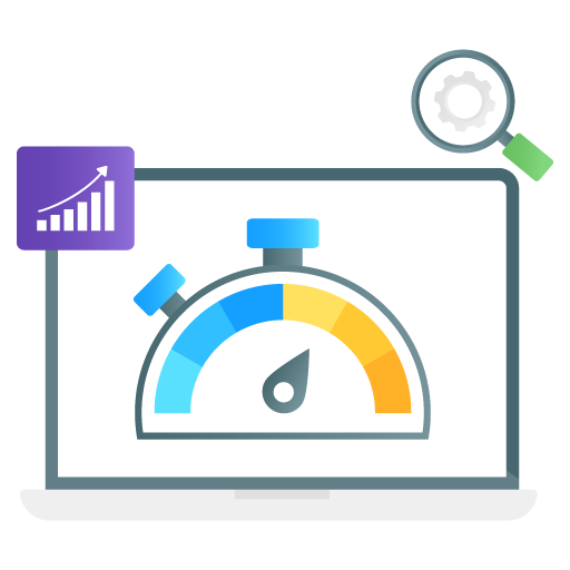 Seo Performance -Web Hosting and Data Analytics Flat Gra