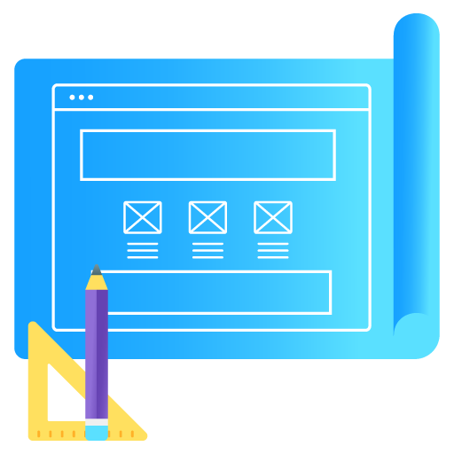 Website Blueprint -App Development Flat Gradient Vectors