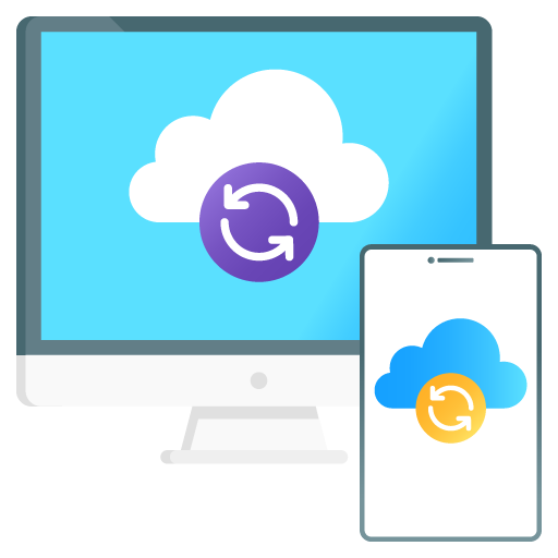 Cloud Sync -Web Hosting and Data Analytics Flat Gradient