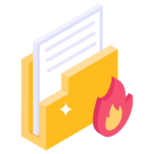 Burn Folder -Cyber Security Isometric Icons