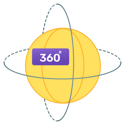 360 View -Artificial Intelligence Flat Gradient Vectors