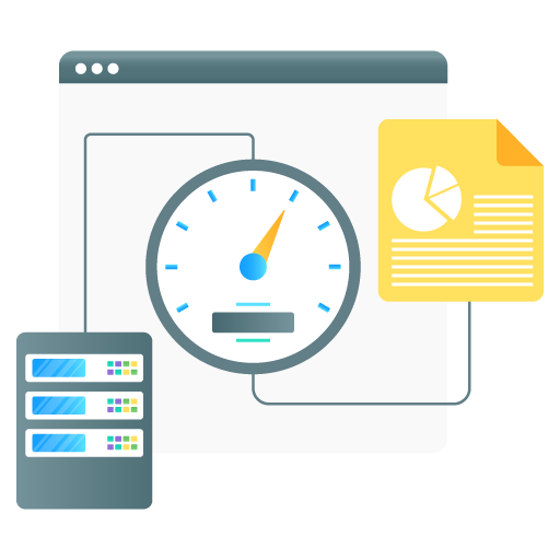Fast Access -Web Hosting and Data Analytics Flat Gradien