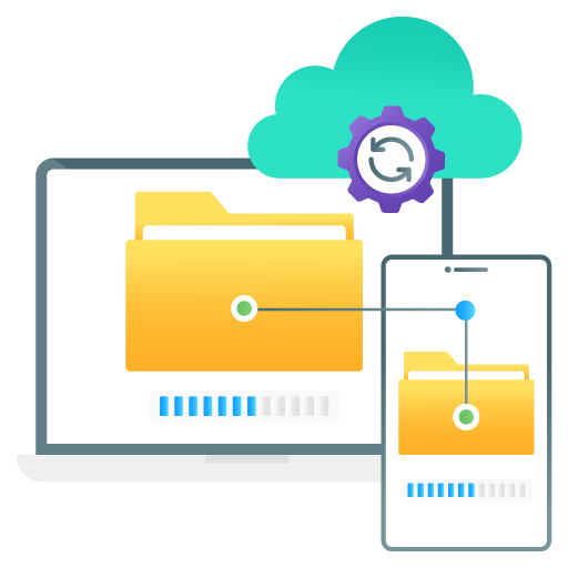 Data Exchange -Web Hosting and Data Analytics Flat Gradi