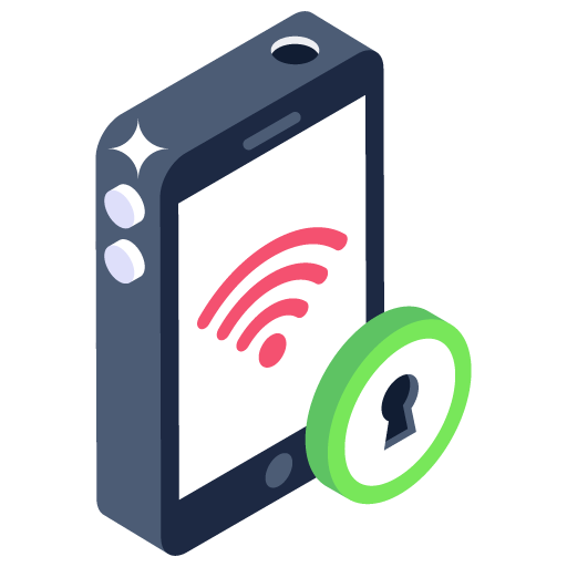 Mobile Wifi Security -Cyber Security Isometric Icons
