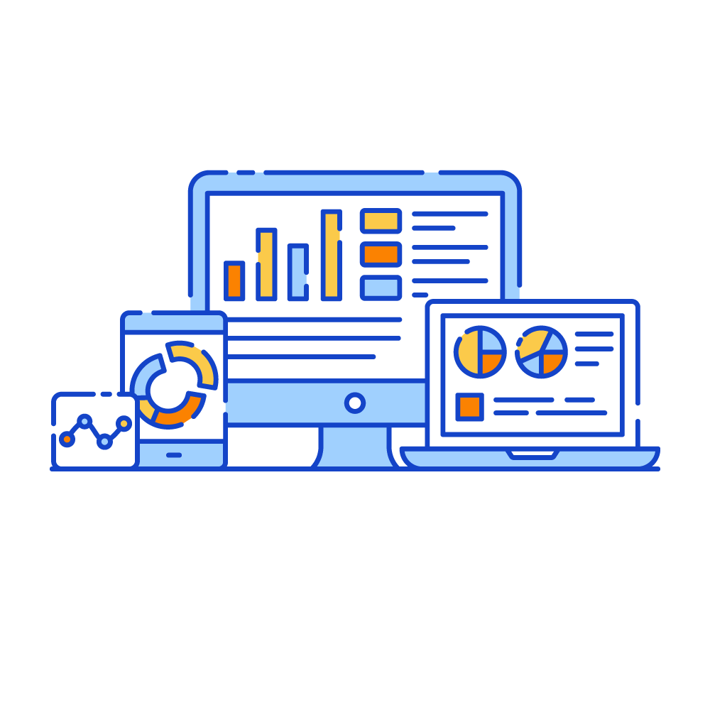 Computer Dashboard -Data Analytics Illustrations