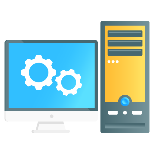 Workstation -Web Hosting and Data Analytics Flat Gradien