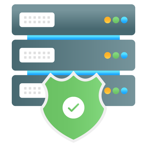 Server Secure -Web Hosting and Data Analytics Flat Gradi