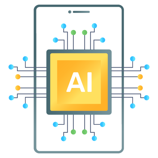 Artificial Intelligence Chip -Artificial Intelligence Flat Gradient Vectors