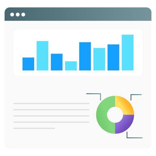 Website Stats -Web Hosting and Data Analytics Flat Gradi