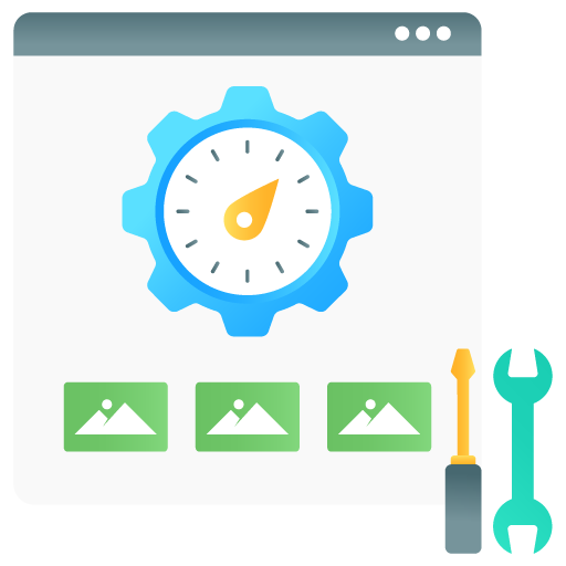 Web Optimization -Web Hosting and Data Analytics Flat Gr