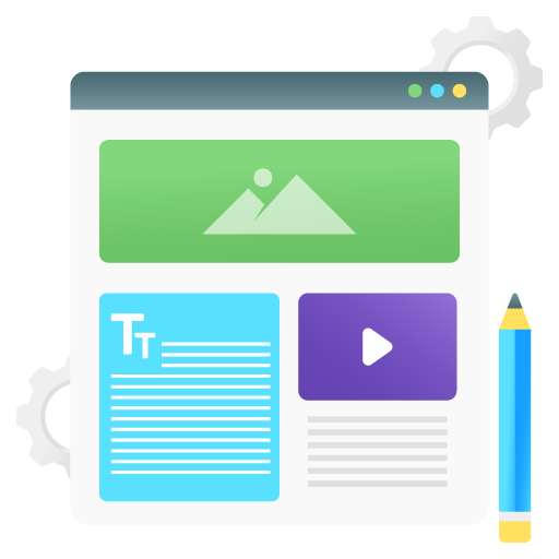 Content Management -App Development Flat Gradient Vectors