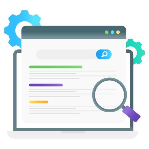 Search Optimization -Seo and Development Flat Gradient Vectors