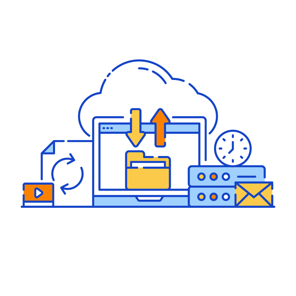 Cloud Backup -Data Analytics Illustrations