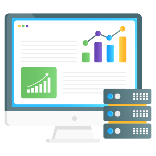 Big Data -Web Hosting and Data Analytics Flat Gradient I