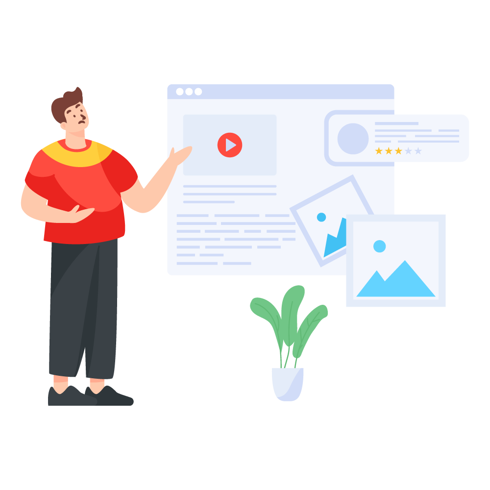 Web Content -Flat Public Broadcasting Illustrations