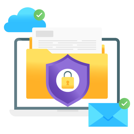 Data Protection -Web Hosting and Data Analytics Flat Gra
