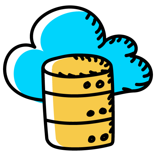 Cloud Database -Network Technology Doodle Icons Pack