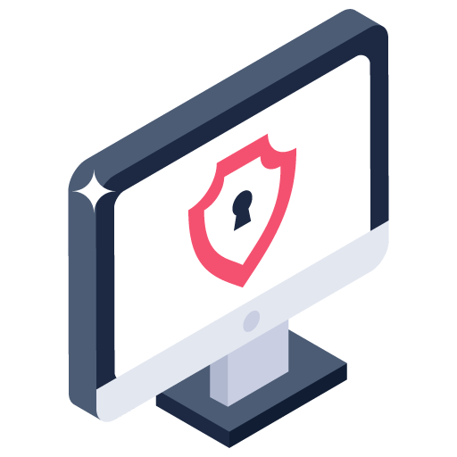 Safe Computer -Cyber Security Isometric Icons