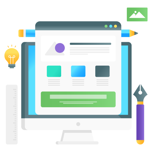 Web Design -Seo and Development Flat Gradient Vectors