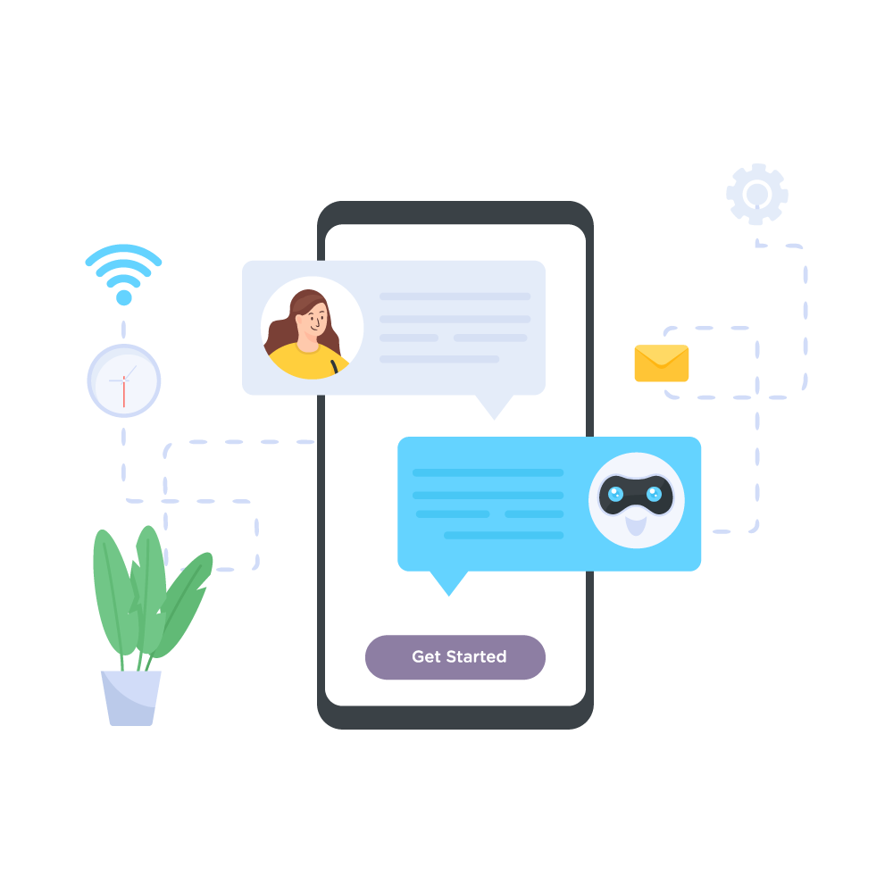 Robot Conversation -Virtual Assistant Service Illustrations