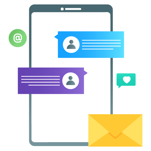 Mobile Communication -Artificial Intelligence Flat Gradient Vectors