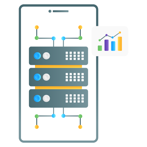 Mobile Database -Web Hosting and Data Analytics Flat Gra