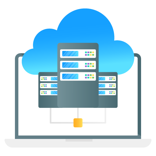 Cloud Storage -Web Hosting and Data Analytics Flat Gradi