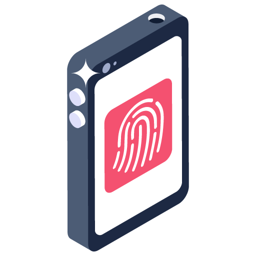 Mobile Biometric -Cyber Security Isometric Icons