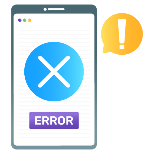 Mobile Error -App Development Flat Gradient Vectors